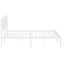 Bettgestell aus Metall mit weißem Kopfteil 193x203 cm von vidaXL, Betten und Lattenroste - Ref: Foro24-373844, Preis: 102,57 ...