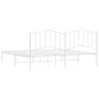 Estructura de cama de metal con cabecero blanco 193x203 cm de vidaXL, Camas y somieres - Ref: Foro24-373844, Precio: 101,16 €...