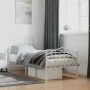 Estructura cama metal con cabecero y pie cama blanca 75x190 cm de vidaXL, Camas y somieres - Ref: Foro24-373846, Precio: 76,0...