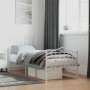 Metal bed frame with headboard and footboard white 75x190 cm by vidaXL, Beds and slatted bases - Ref: Foro24-373846, Price: 7...