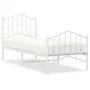 Estructura cama metal con cabecero y pie cama blanca 75x190 cm de vidaXL, Camas y somieres - Ref: Foro24-373846, Precio: 76,0...