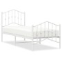 Metal bed frame with headboard and footboard white 75x190 cm by vidaXL, Beds and slatted bases - Ref: Foro24-373846, Price: 7...