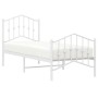 Metal bed frame with headboard and footboard white 75x190 cm by vidaXL, Beds and slatted bases - Ref: Foro24-373846, Price: 7...