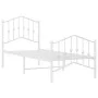 Estructura cama metal con cabecero y pie cama blanca 75x190 cm de vidaXL, Camas y somieres - Ref: Foro24-373846, Precio: 76,0...