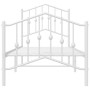 Metal bed frame with headboard and footboard white 75x190 cm by vidaXL, Beds and slatted bases - Ref: Foro24-373846, Price: 7...
