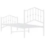 Estructura cama metal con cabecero y pie cama blanca 75x190 cm de vidaXL, Camas y somieres - Ref: Foro24-373846, Precio: 76,0...