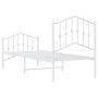 Metal bed frame with headboard and footboard white 75x190 cm by vidaXL, Beds and slatted bases - Ref: Foro24-373846, Price: 7...