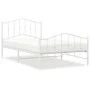 Metal bed frame with headboard and footboard white 107x203 cm by vidaXL, Beds and slatted bases - Ref: Foro24-373852, Price: ...