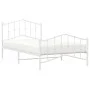Metal bed frame with headboard and footboard white 107x203 cm by vidaXL, Beds and slatted bases - Ref: Foro24-373852, Price: ...