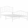 Metal bed frame with headboard and footboard white 107x203 cm by vidaXL, Beds and slatted bases - Ref: Foro24-373852, Price: ...