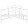 Metal bed frame with headboard and footboard white 107x203 cm by vidaXL, Beds and slatted bases - Ref: Foro24-373852, Price: ...