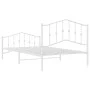 Metal bed frame with headboard and footboard white 107x203 cm by vidaXL, Beds and slatted bases - Ref: Foro24-373852, Price: ...