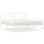 Metal bed frame with headboard and white footboard 160x200 cm by vidaXL, Beds and slatted bases - Ref: Foro24-373859, Price: ...
