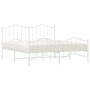 Estructura cama metal con cabecero y estribo blanco 160x200 cm de vidaXL, Camas y somieres - Ref: Foro24-373859, Precio: 118,...