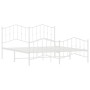 Estructura cama metal con cabecero y estribo blanco 160x200 cm de vidaXL, Camas y somieres - Ref: Foro24-373859, Precio: 118,...
