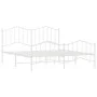 Metal bed frame with headboard and white footboard 160x200 cm by vidaXL, Beds and slatted bases - Ref: Foro24-373859, Price: ...
