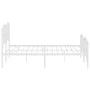 Metal bed frame with headboard and white footboard 160x200 cm by vidaXL, Beds and slatted bases - Ref: Foro24-373859, Price: ...