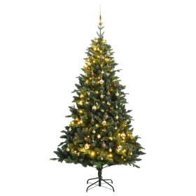 Árbol de Navidad artificial con bisagras 300 LED y bolas 240 cm