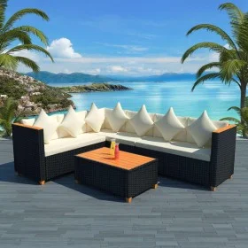 4-piece garden furniture set and black synthetic rattan cushions by vidaXL, Garden sets - Ref: Foro24-43000, Price: 611,50 €,...