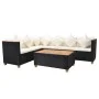 4-piece garden furniture set and black synthetic rattan cushions by vidaXL, Garden sets - Ref: Foro24-43000, Price: 611,50 €,...