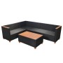 4-teiliges Gartenmöbel-Set und schwarze Kissen aus synthetischem Rattan von vidaXL, Gartensets - Ref: Foro24-43000, Preis: 61...
