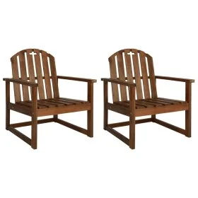 Gartensessel 2 Stück aus massivem Akazienholz von vidaXL, Gartenstühle - Ref: Foro24-44033, Preis: 141,49 €, Rabatt: %