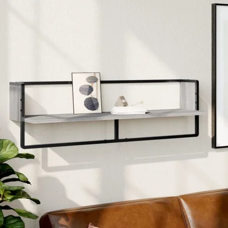 Wall shelf with Sonoma gray bar 100x25x30 cm by vidaXL, Shelves and shelves - Ref: Foro24-836296, Price: 28,93 €, Discount: %