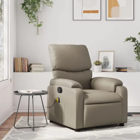 Sillón de masaje reclinable cuero sintético color capuchino de vidaXL, Sillones - Ref: Foro24-373447, Precio: 202,19 €, Descu...