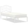 Estructura de cama de metal con cabecero blanco 90x190 cm de vidaXL, Camas y somieres - Ref: Foro24-373830, Precio: 79,03 €, ...