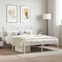 Bettgestell aus weißem Metall mit Kopfteil 140x200 cm von vidaXL, Betten und Lattenroste - Ref: Foro24-373839, Preis: 97,95 €...