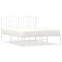Bettgestell aus weißem Metall mit Kopfteil 140x200 cm von vidaXL, Betten und Lattenroste - Ref: Foro24-373839, Preis: 97,95 €...