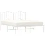 Bettgestell aus weißem Metall mit Kopfteil 140x200 cm von vidaXL, Betten und Lattenroste - Ref: Foro24-373839, Preis: 97,95 €...