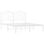 Bettgestell aus weißem Metall mit Kopfteil 140x200 cm von vidaXL, Betten und Lattenroste - Ref: Foro24-373839, Preis: 97,95 €...