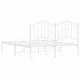 Estructura de cama con cabecero metal blanca 140x200 cm de vidaXL, Camas y somieres - Ref: Foro24-373839, Precio: 100,36 €, D...