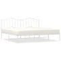 White metal bed frame with headboard 200x200 cm by vidaXL, Beds and slatted bases - Ref: Foro24-373845, Price: 107,94 €, Disc...