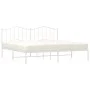 White metal bed frame with headboard 200x200 cm by vidaXL, Beds and slatted bases - Ref: Foro24-373845, Price: 107,94 €, Disc...