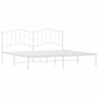 Estructura de cama con cabecero metal blanca 200x200 cm de vidaXL, Camas y somieres - Ref: Foro24-373845, Precio: 109,46 €, D...