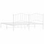 Estructura de cama con cabecero metal blanca 200x200 cm de vidaXL, Camas y somieres - Ref: Foro24-373845, Precio: 109,46 €, D...