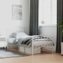 Estructura cama metal con cabecero y pie cama blanca 80x200 cm de vidaXL, Camas y somieres - Ref: Foro24-373847, Precio: 85,58 €