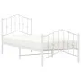 Estructura cama metal con cabecero y pie cama blanca 80x200 cm de vidaXL, Camas y somieres - Ref: Foro24-373847, Precio: 84,5...