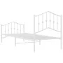 Estructura cama metal con cabecero y pie cama blanca 80x200 cm de vidaXL, Camas y somieres - Ref: Foro24-373847, Precio: 84,5...