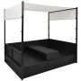 Cama de jardín con toldo ratán sintético negro 190x130 cm de vidaXL, Camas para exteriores - Ref: Foro24-42901, Precio: 540,4...