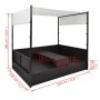 Cama de jardín con toldo ratán sintético negro 190x130 cm de vidaXL, Camas para exteriores - Ref: Foro24-42901, Precio: 540,4...