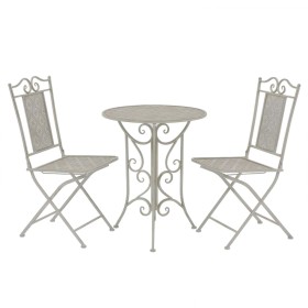 Gartenbistrotisch und Stühle 3 Stück grauer Stahl von vidaXL, Gartensets - Ref: Foro24-43153, Preis: 247,28 €, Rabatt: %