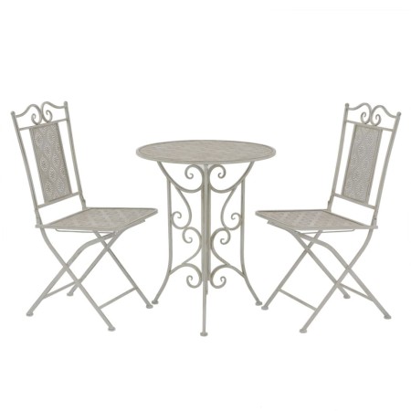 Gartenbistrotisch und Stühle 3 Stück grauer Stahl von vidaXL, Gartensets - Ref: Foro24-43153, Preis: 247,28 €, Rabatt: %