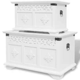 Set of 2 white storage trunks by vidaXL, Storage trunks - Ref: Foro24-244360, Price: 181,46 €, Discount: %