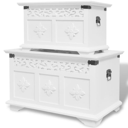 Set Aufbewahrungskoffer 2 Einheiten weiß von vidaXL, Aufbewahrungskisten - Ref: Foro24-244360, Preis: 192,97 €, Rabatt: %