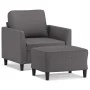 Grauer Kunstledersessel mit Hocker 60 cm von vidaXL, Sofas - Ref: Foro24-3201119, Preis: 177,88 €, Rabatt: %