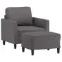 Grauer Kunstledersessel mit Hocker 60 cm von vidaXL, Sofas - Ref: Foro24-3201119, Preis: 177,88 €, Rabatt: %