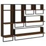 Estantes pared con barras 6 pzas madera ingeniería marrón roble by vidaXL, Shelves and shelves - Ref: Foro24-836317, Price: 7...